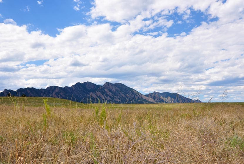 Flatirons vista hike landscape near Denver Colorado