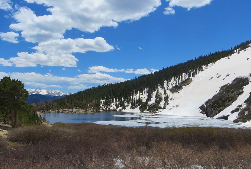 st marys glacier near idaho springs beginning snowfield