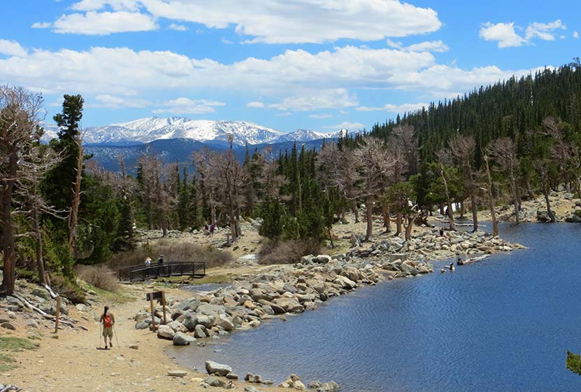 st marys glacier near idaho springs starting up trail