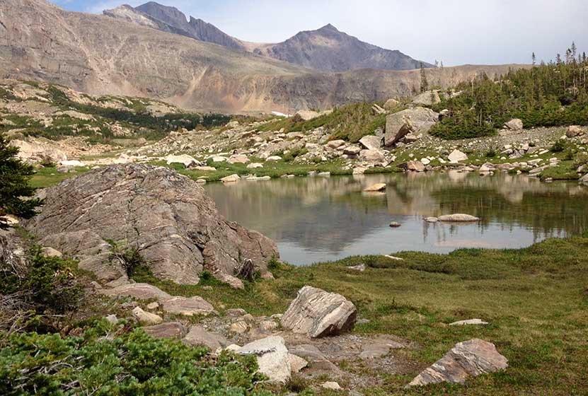 fan falls rocky mountain national park pond