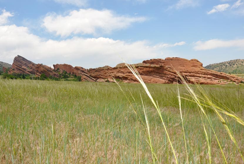 Red Rocks Park in Morrison Colorado with hiking trail near denver