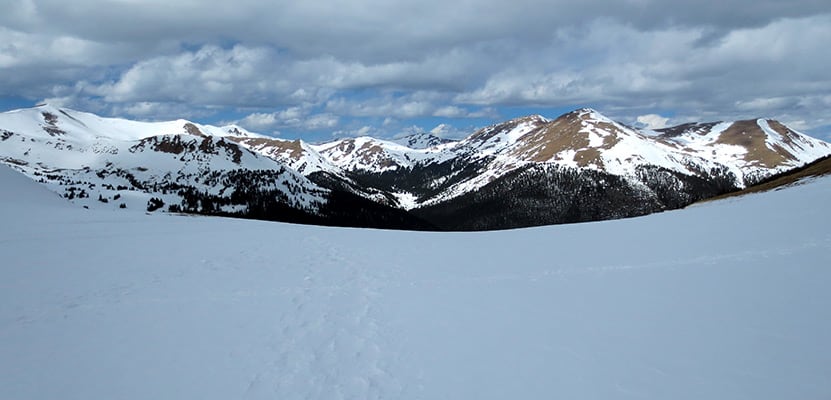 snowy peaks at butler gulch in spring