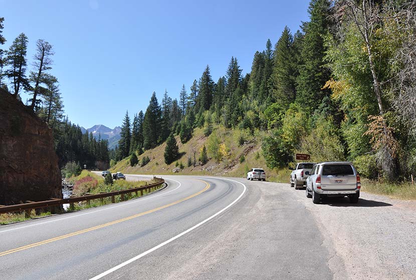 roadside pulloff for hays creek falls near carbondale colorado