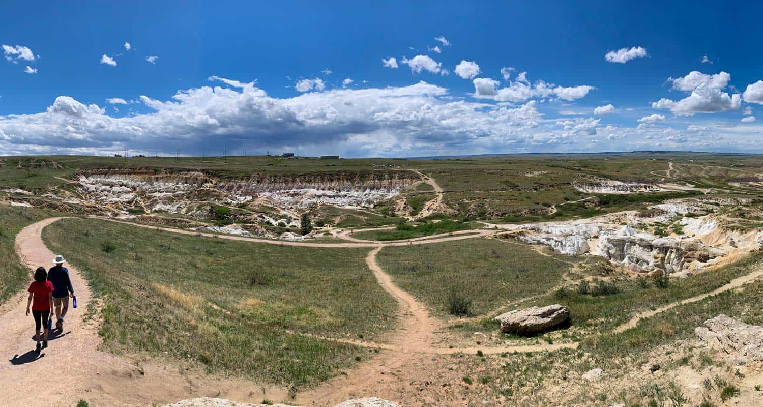 panorama of trail network at paint mines near calhan